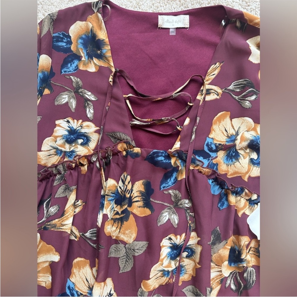 Altar’d StateFloral Bell Sleeve Dress - Picture 2 of 4